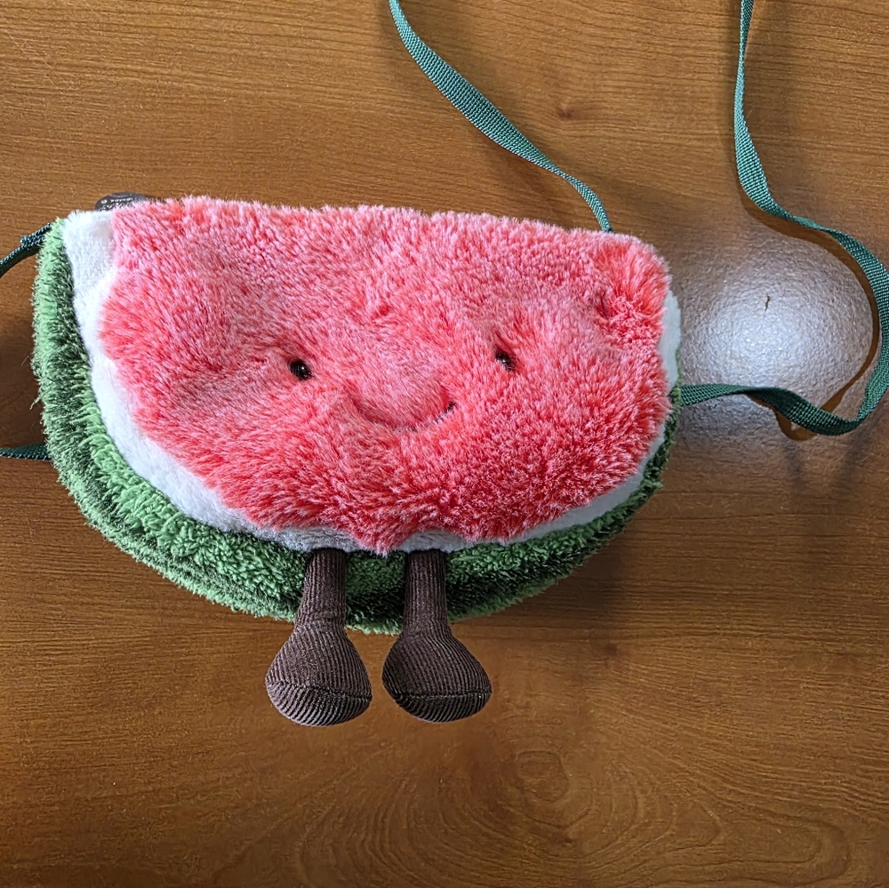 Jellycat Fuzzy Watermelon Slice Bag - Picture 3 of 7